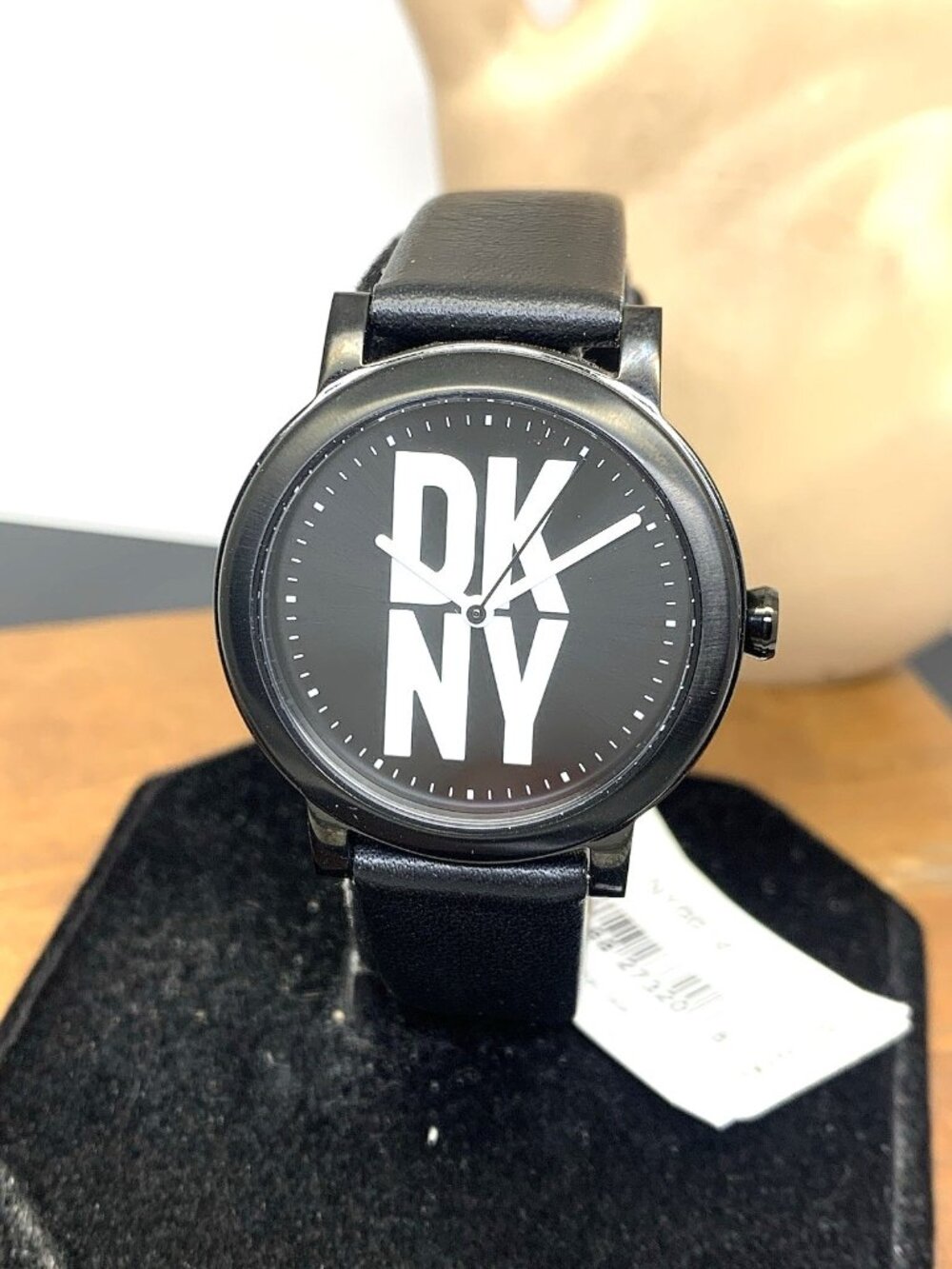 DKNY Women's Watch NY6619 Soho D Quartz White Black Dial Leather Strap 34mm